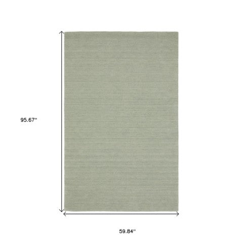 Homeroots 5' Teal Wool Hand Tufted Area Rug - Elevate Your Space With Style, Warmth, And Versatility Today! 5' X 8' Wool 575648