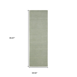 HomeRoots 5' Hand-Tufted Wool Area Rug in Teal and Blue - Cozy, Durable Design for Any Room or Space 8' Runner 575649