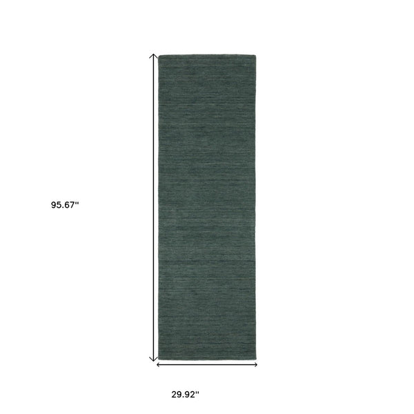 HomeRoots 5' Hand-Tufted Wool Area Rug in Teal and Blue - Cozy, Durable Design for Any Room or Space 8' Runner 575658