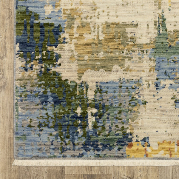 Homeroots 2' Abstract Beige And Orange Area Rug With Fringe – Stylish Decor For Any Room – Timeless Elegance 5' X 8' Wool Blend 575662