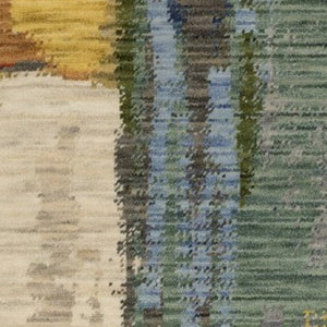 Homeroots 2' Colorful Pink Blue And Yellow Abstract Area Rug With Chic Fringe - Elevate Your Space Instantly! 5' X 8' Wool Blend 575663