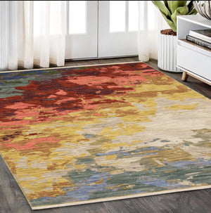 Homeroots 2' Beige Abstract Area Rug With Fringe – Stylish, Comfortable, And Perfect For Any Home Decor 5' X 8' Wool Blend 575665