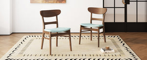 English Elm [video] Rubberwood Dining Chairs Set of 2 Upholstered Mid-century Seats for Modern Homes 58915.00MNT