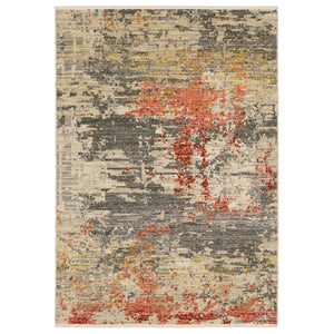 Homeroots 2' Beige And Pink Abstract Area Rug With Fringe – Stylish Design For Cozy Home Décor Upgrade 5' X 8' Wool Blend 575671