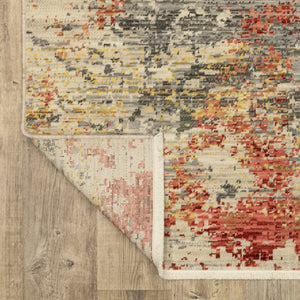 Homeroots 2' Beige And Pink Abstract Area Rug With Fringe – Stylish Design For Cozy Home Décor Upgrade 5' X 8' Wool Blend 575671