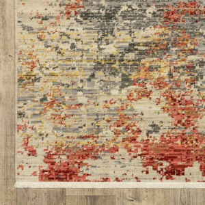 Homeroots 2' Beige And Pink Abstract Area Rug With Fringe – Stylish Design For Cozy Home Décor Upgrade 5' X 8' Wool Blend 575671