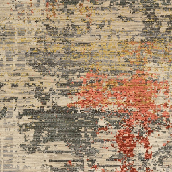 Homeroots 2' Beige And Pink Abstract Area Rug With Fringe – Stylish Design For Cozy Home Décor Upgrade 5' X 8' Wool Blend 575671