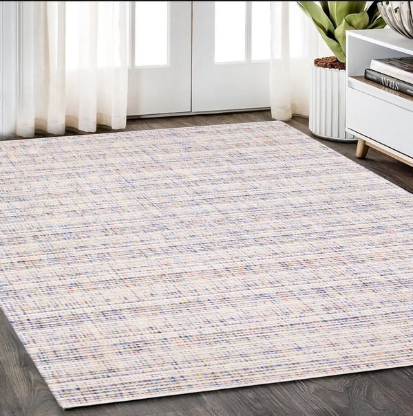 Homeroots 5' Ivory Striped Hand-tufted Area Rug - Add Elegant Texture And Style To Enhance Your Home Decor 5' X 8' Wool Blend 575673