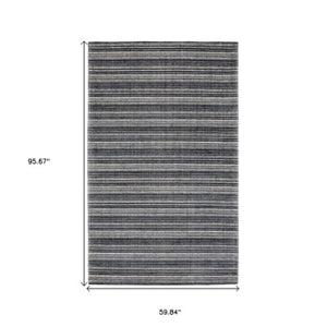 Homeroots 5' Ivory Striped Hand-tufted Area Rug - Add Elegant Texture And Style To Enhance Your Home Decor 5' X 8' Wool Blend 575674
