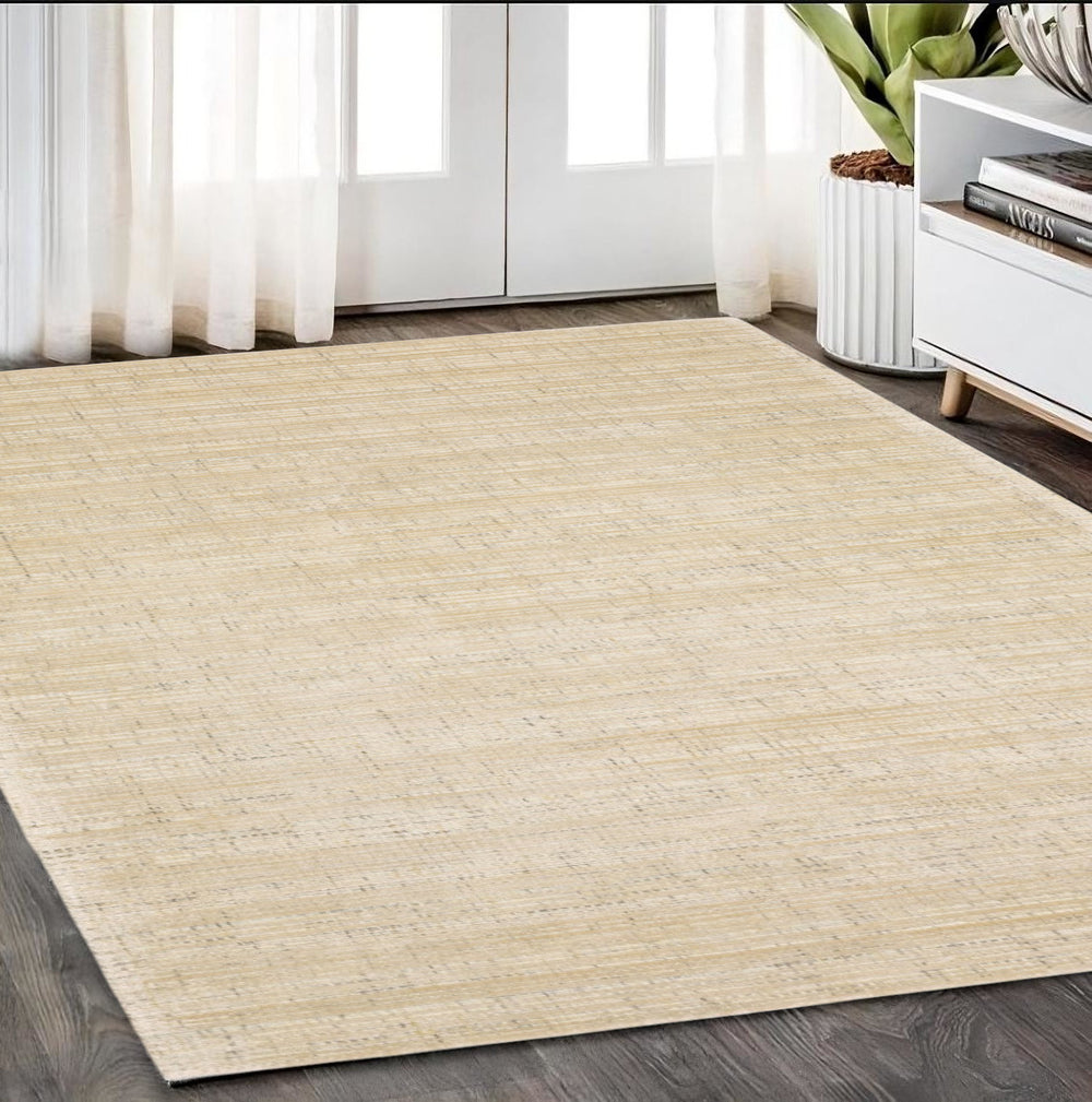 Homeroots 5' Ivory Striped Hand-tufted Area Rug - Add Elegant Texture And Style To Enhance Your Home Decor 5' X 8' Wool Blend 575675
