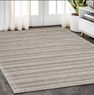 Homeroots 5' Ivory Striped Hand-tufted Area Rug - Add Elegant Texture And Style To Enhance Your Home Decor 5' X 8' Wool Blend 575676