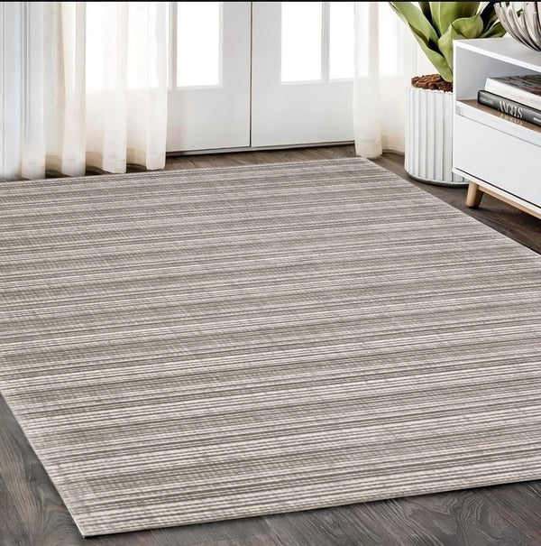 Homeroots 5' Ivory Striped Hand-tufted Area Rug - Add Elegant Texture And Style To Enhance Your Home Decor 5' X 8' Wool Blend 575676