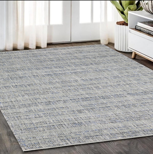 Homeroots 5' Ivory Striped Hand-tufted Area Rug - Add Elegant Texture And Style To Enhance Your Home Decor 5' X 8' Wool Blend 575677