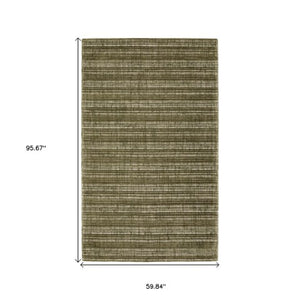 Homeroots 5' Ivory Striped Hand-tufted Area Rug - Add Elegant Texture And Style To Enhance Your Home Decor 5' X 8' Wool Blend 575679