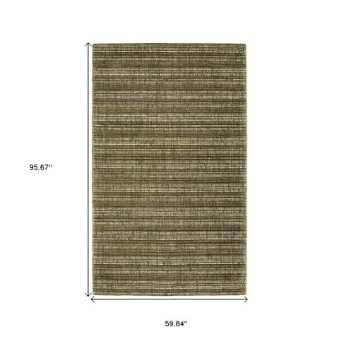 Homeroots 5' Ivory Striped Hand-tufted Area Rug - Add Elegant Texture And Style To Enhance Your Home Decor 5' X 8' Wool Blend 575679