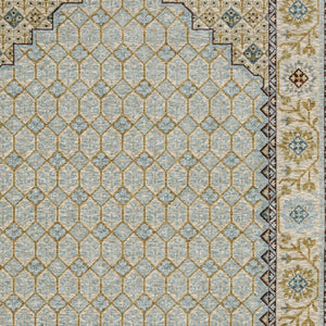 HomeRoots 5' Gold Oriental Area Rug with Elegant Fringed Edges - Durable, Stain-Resistant, Timeless Design 3' X 5' 575682