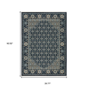 HomeRoots 5' Gold Oriental Area Rug with Elegant Fringed Edges - Durable, Stain-Resistant, Timeless Design 8' Runner 575685