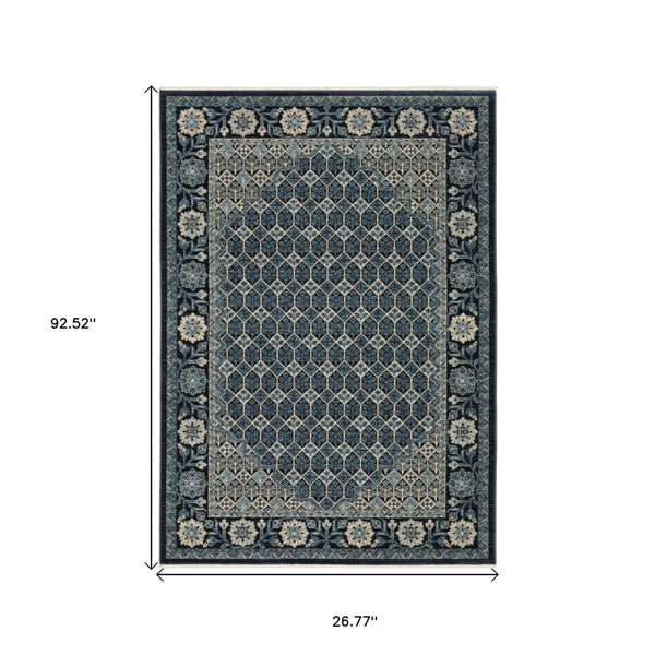 HomeRoots 5' Gold Oriental Area Rug with Elegant Fringed Edges - Durable, Stain-Resistant, Timeless Design 8' Runner 575685