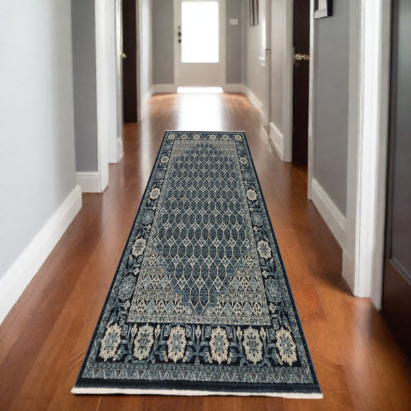 HomeRoots 5' Gold Oriental Area Rug with Elegant Fringed Edges - Durable, Stain-Resistant, Timeless Design 8' Runner 575685