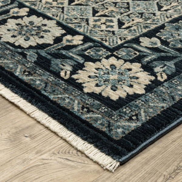 HomeRoots 5' Gold Oriental Area Rug with Elegant Fringed Edges - Durable, Stain-Resistant, Timeless Design 8' Runner 575685