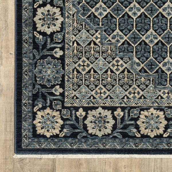 HomeRoots 5' Gold Oriental Area Rug with Elegant Fringed Edges - Durable, Stain-Resistant, Timeless Design 8' Runner 575685