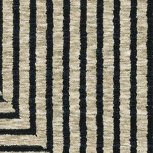Homeroots 5' Beige Geometric Area Rug With Fringe - Stylish, Stain-resistant Design For Cozy Home Decor 8' Runner Polyester 575687