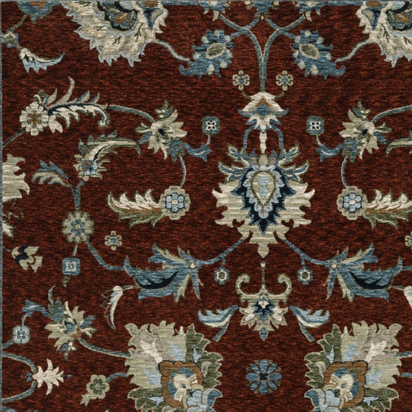 Homeroots 5' Elegant Dark Blue Oriental Area Rug With Fringe - Stain Resistant, Timeless Design For Home Decor 8' Runner Polyester 575691