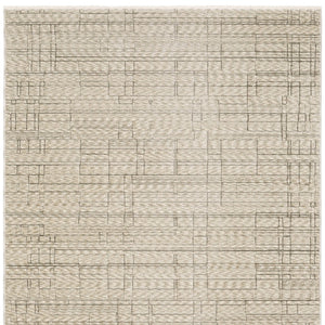 Homeroots 5' Chic Beige And Brown Geometric Area Rug With Stylish Fringe For Modern Home Decor Bliss 3' X 5' Polyester 575692