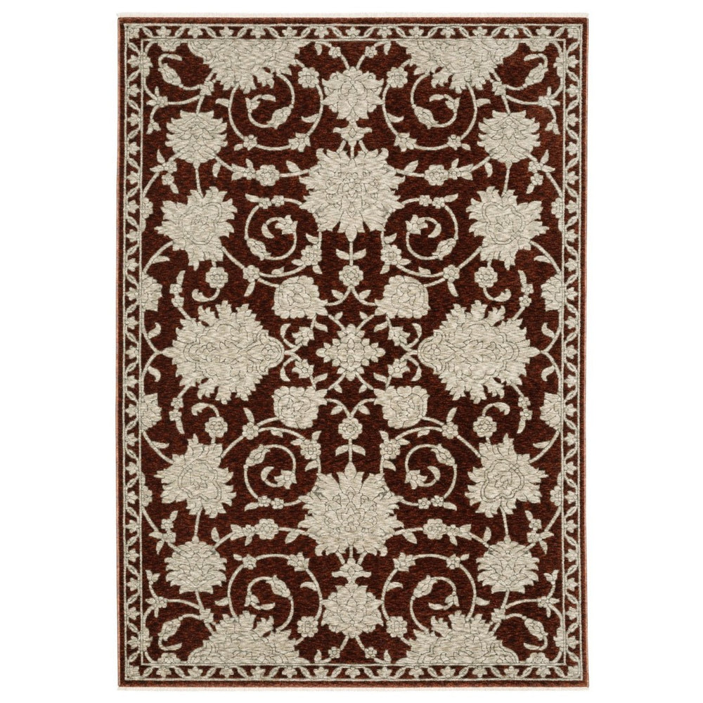HomeRoots 10' Beige Floral Area Rug with Elegant Fringed Edges – Durable, Stain-Resistant Design for Homes 8' Runner 575695