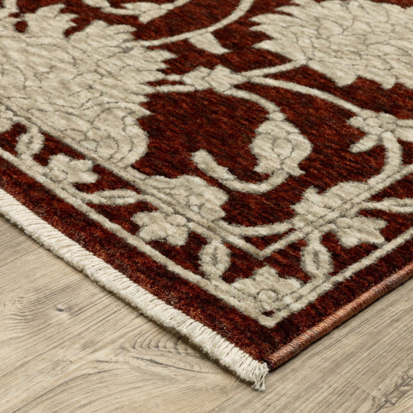 Homeroots 10' Stunning Floral Area Rug With Fringe - Stain Resistant, Perfect For Homes With Kids And Pets 8' Runner Polyester 575695