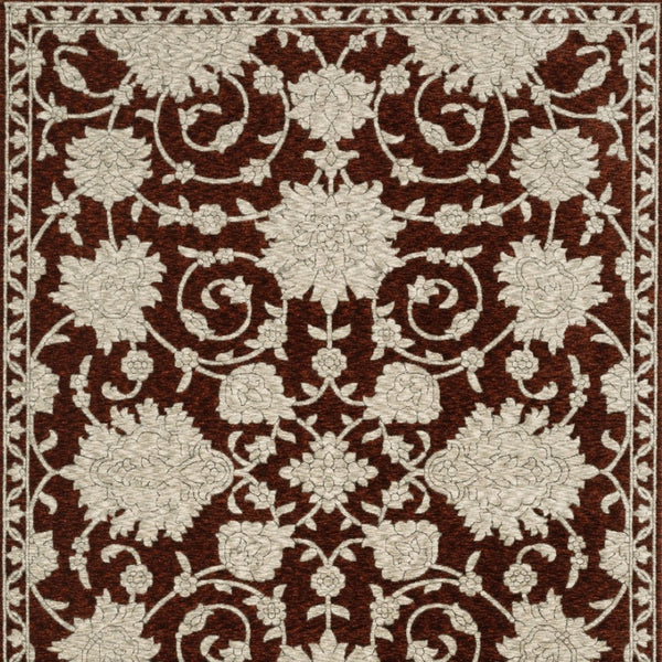 Homeroots 10' Stunning Floral Area Rug With Fringe - Stain Resistant, Perfect For Homes With Kids And Pets 8' Runner Polyester 575695