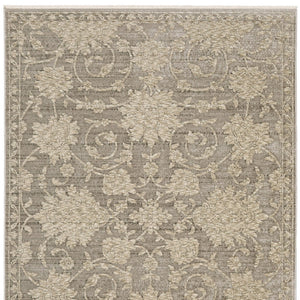 Homeroots 10' Stunning Floral Area Rug With Fringe - Stain Resistant, Perfect For Homes With Kids And Pets 3' X 5' Polyester 575696