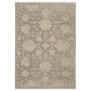 HomeRoots 10' Beige Floral Area Rug with Elegant Fringed Edges – Durable, Stain-Resistant Design for Homes 8' Runner 575697