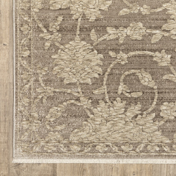 Homeroots 10' Stunning Floral Area Rug With Fringe - Stain Resistant, Perfect For Homes With Kids And Pets 8' Runner Polyester 575697