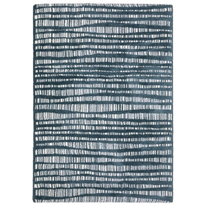 HomeRoots 5' Teal and Ivory Striped Distressed Area Rug - Luxuriously Soft, Stain-Resistant, Versatile Design 8' Runner 575702