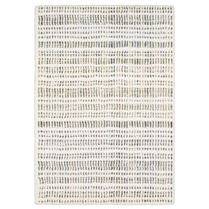 Homeroots 5' Elegant Ivory And Gold Striped Power Loom Area Rug - Stain Resistant, Perfect For Any Decor 8' Runner Polyester 575703