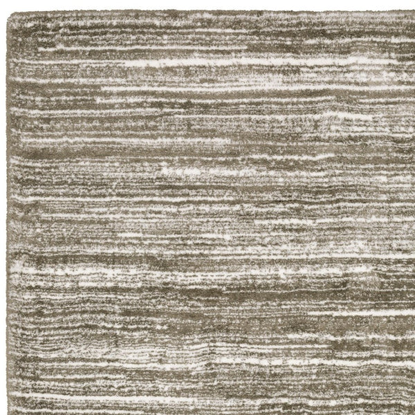 Homeroots 5' Distressed Brown Striped Area Rug – Stylish, Stain-resistant Comfort For Family Spaces & Pets 8' Runner Polyester 575706