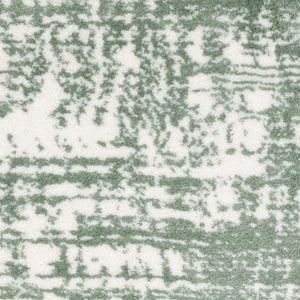 Homeroots 5' Abstract Green And Ivory Area Rug - Perfect For Kids And Pets, Stain Resistant, Artful Design 8' Runner Polyester 575710