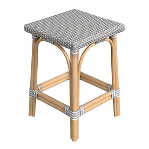 Butler Specialty Riviera Coastal-inspired Backless Rattan Counter Stool For Kitchen And Patio, Durable & Stylish Gray And White Rattan,Polyurethane Synthetic (Pe) Rattan 5757266-butler