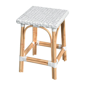 Butler Specialty Riviera Coastal-inspired Backless Rattan Counter Stool For Kitchen And Patio, Durable & Stylish Glossy White Rattan,Polyurethane Synthetic (Pe) Rattan 5757304-butler