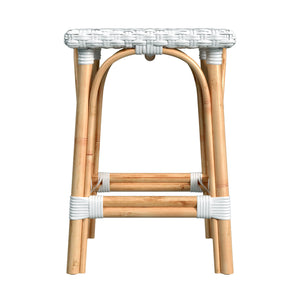 Butler Specialty Riviera Coastal-inspired Backless Rattan Counter Stool For Kitchen And Patio, Durable & Stylish Glossy White Rattan,Polyurethane Synthetic (Pe) Rattan 5757304-butler
