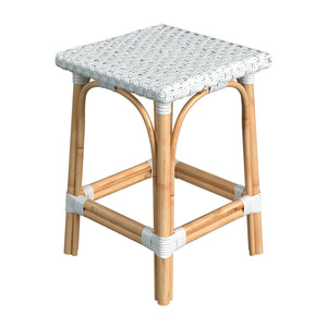 Butler Specialty Riviera Coastal-inspired Backless Rattan Counter Stool For Kitchen And Patio, Durable & Stylish Glossy White Rattan,Polyurethane Synthetic (Pe) Rattan 5757304-butler