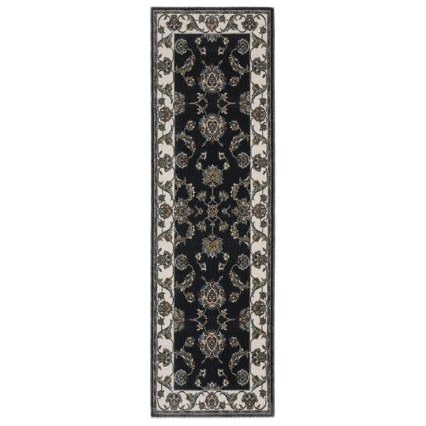 HomeRoots 4' Elegant Ivory Oriental Area Rug with Fringe – Durable, Stain-Resistant, Perfect for Any Space 8' Runner 575735