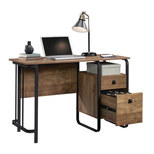 English Elm Desk, Oakdk finish — Modern Industrial Engineered Wood Desk with Smooth-Glide Drawer, File Storage, Durable Construction for Home Office and Study Areas (60.06"L x 21.2"W) B356P354432