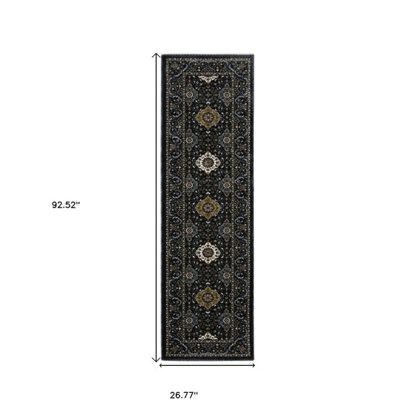 HomeRoots 5' Red Medallion Area Rug with Fringe - Elegant, Stain-Resistant Design for Stylish Living Spaces! 8' Runner 575739