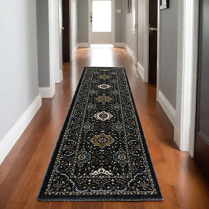 HomeRoots 5' Red Medallion Area Rug with Fringe - Elegant, Stain-Resistant Design for Stylish Living Spaces! 8' Runner 575739