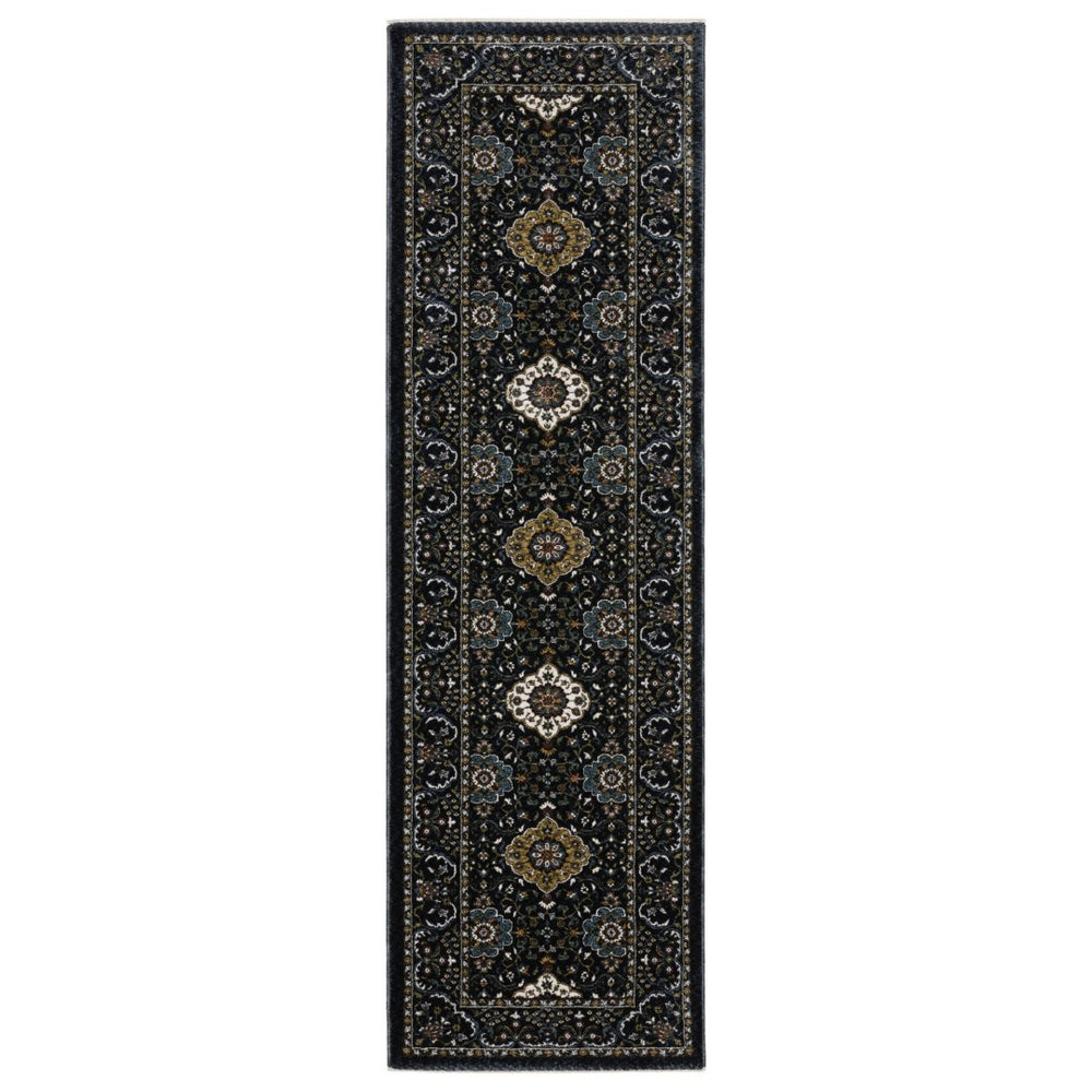 HomeRoots 5' Red Medallion Area Rug with Fringe - Elegant, Stain-Resistant Design for Stylish Living Spaces! 8' Runner 575739