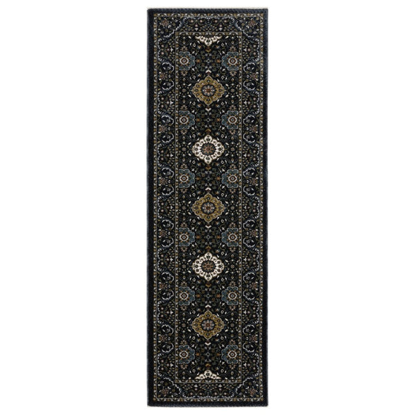 HomeRoots 5' Red Medallion Area Rug with Fringe - Elegant, Stain-Resistant Design for Stylish Living Spaces! 8' Runner 575739