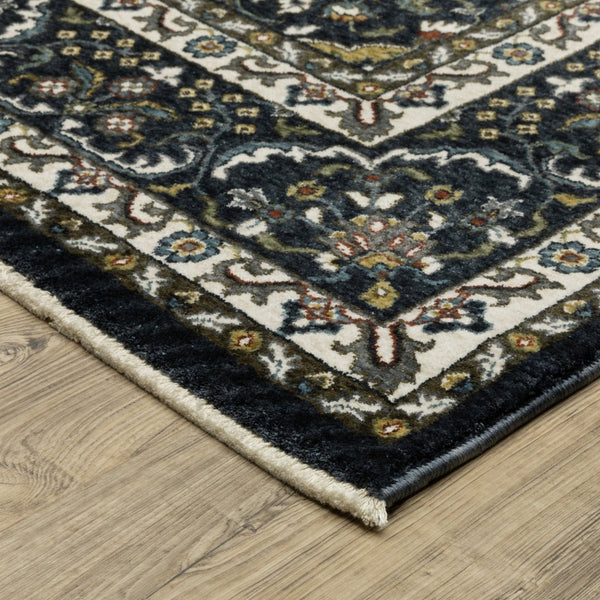 HomeRoots 5' Red Medallion Area Rug with Fringe - Elegant, Stain-Resistant Design for Stylish Living Spaces! 8' Runner 575739