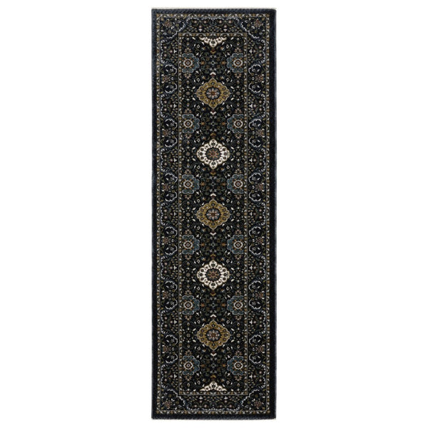 HomeRoots 5' Red Medallion Area Rug with Fringe - Elegant, Stain-Resistant Design for Stylish Living Spaces! 8' Runner 575739